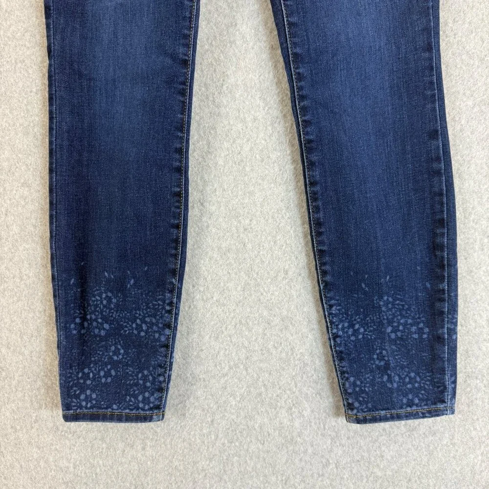 NYDJ Not Your Daughters Jeans Ami‎ Skinny Dark Wash Floral Leg Denim Lift Size 2